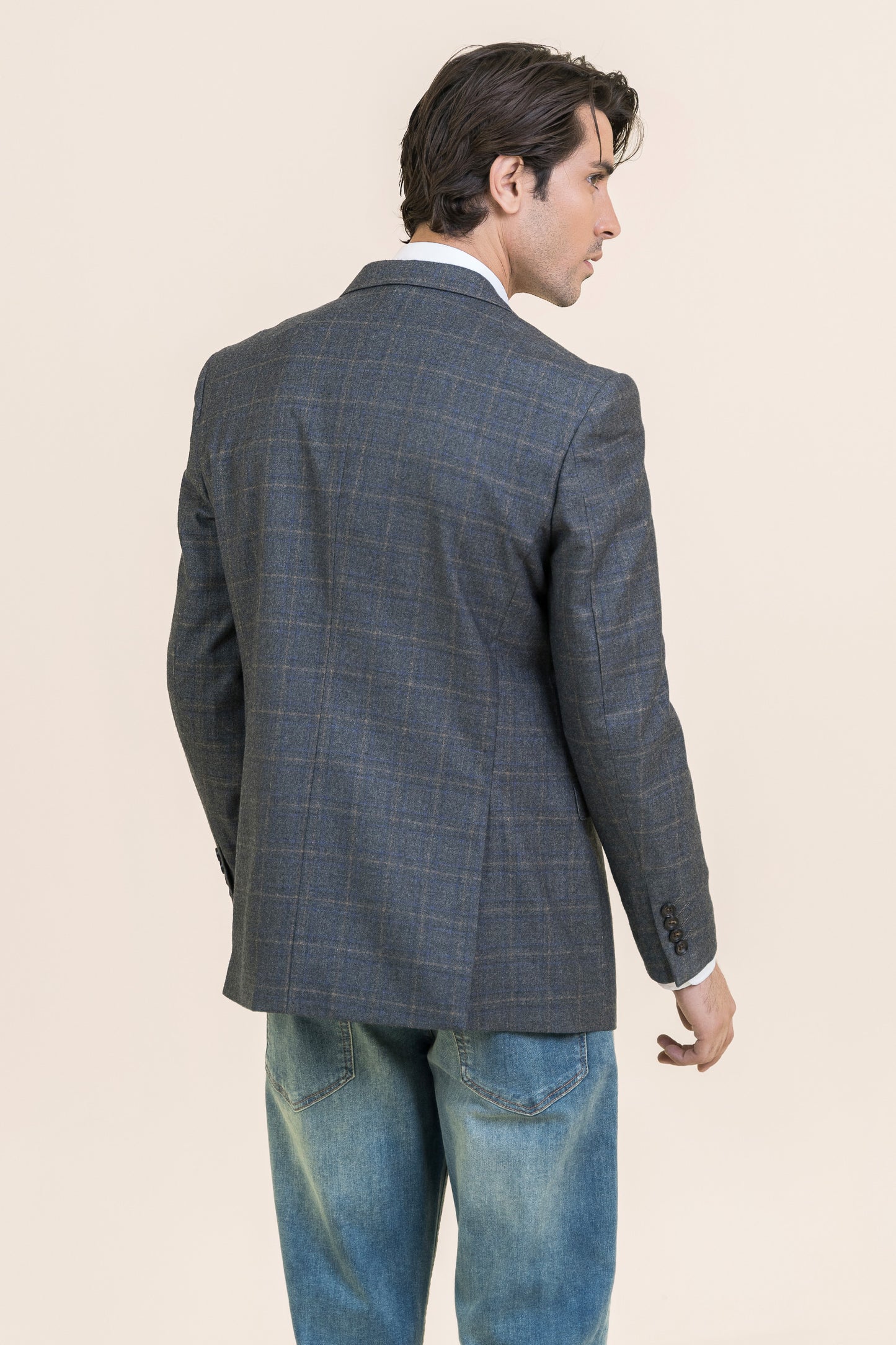 GRAY COLOR TWEED COAT - SELF CHECK – 9053-03