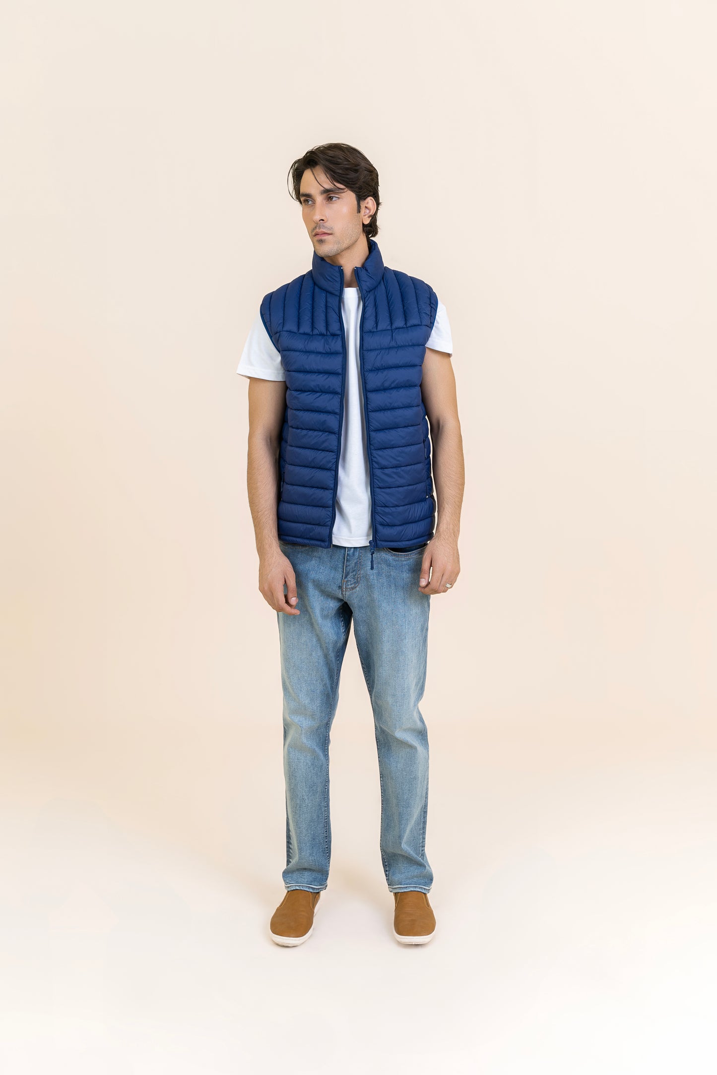 Markhor Mid BLUE Puffer Sleeve Less Jacket T211-T2