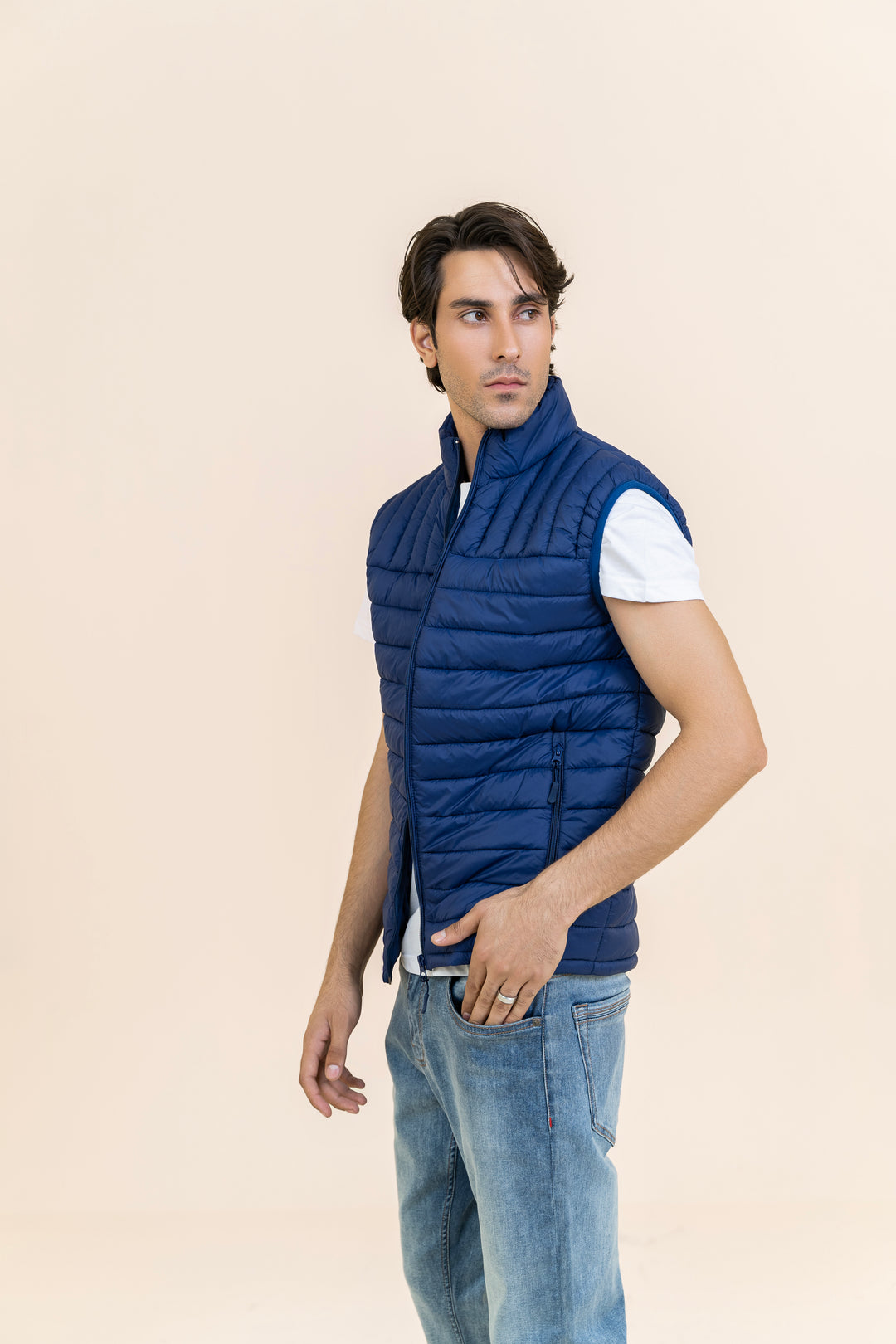 Markhor Mid BLUE Puffer Sleeve Less Jacket T211-T2