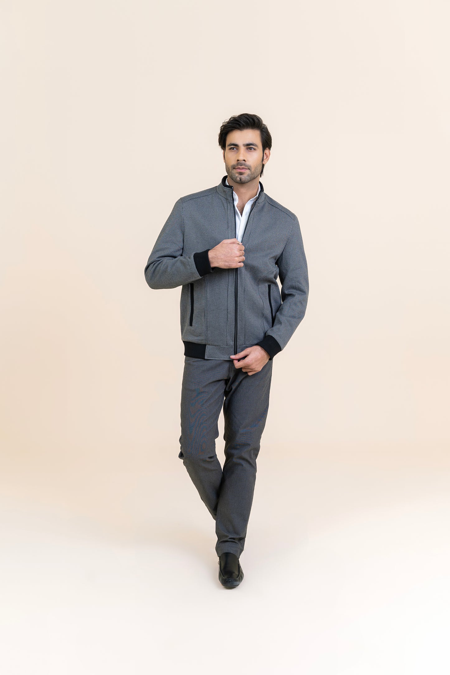 GRAY PREMIUM FABRIC JACKET - 82334