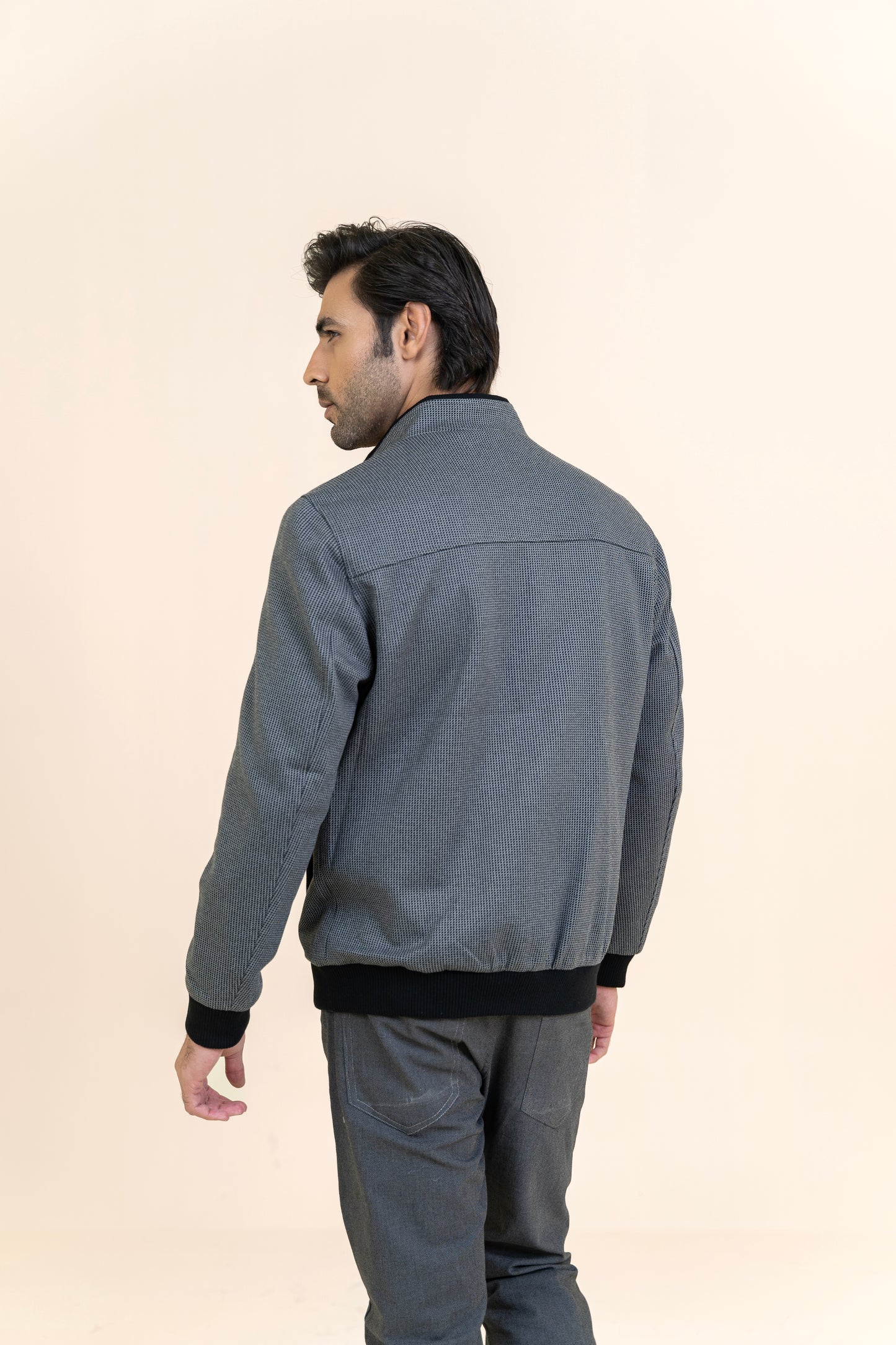 GRAY PREMIUM FABRIC JACKET - 82334