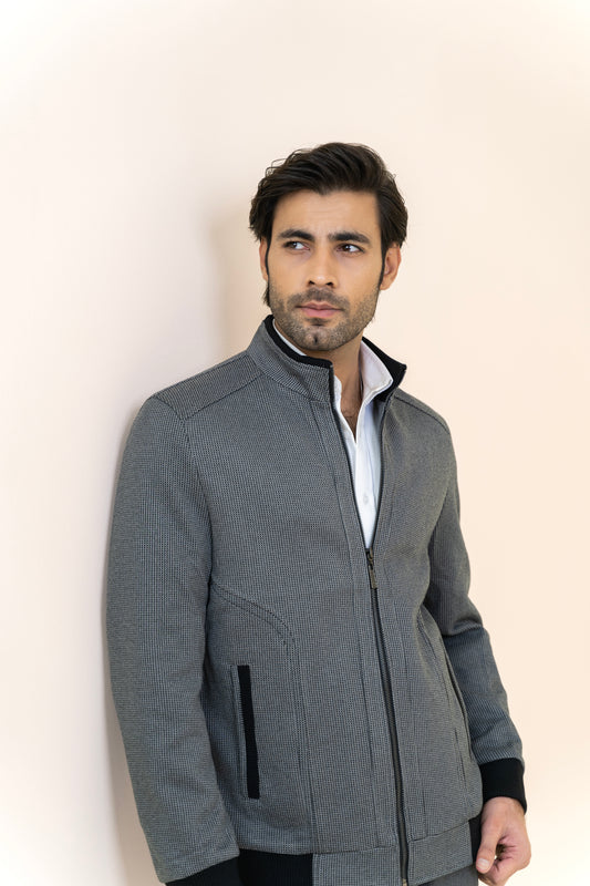 GRAY PREMIUM FABRIC JACKET - 82334