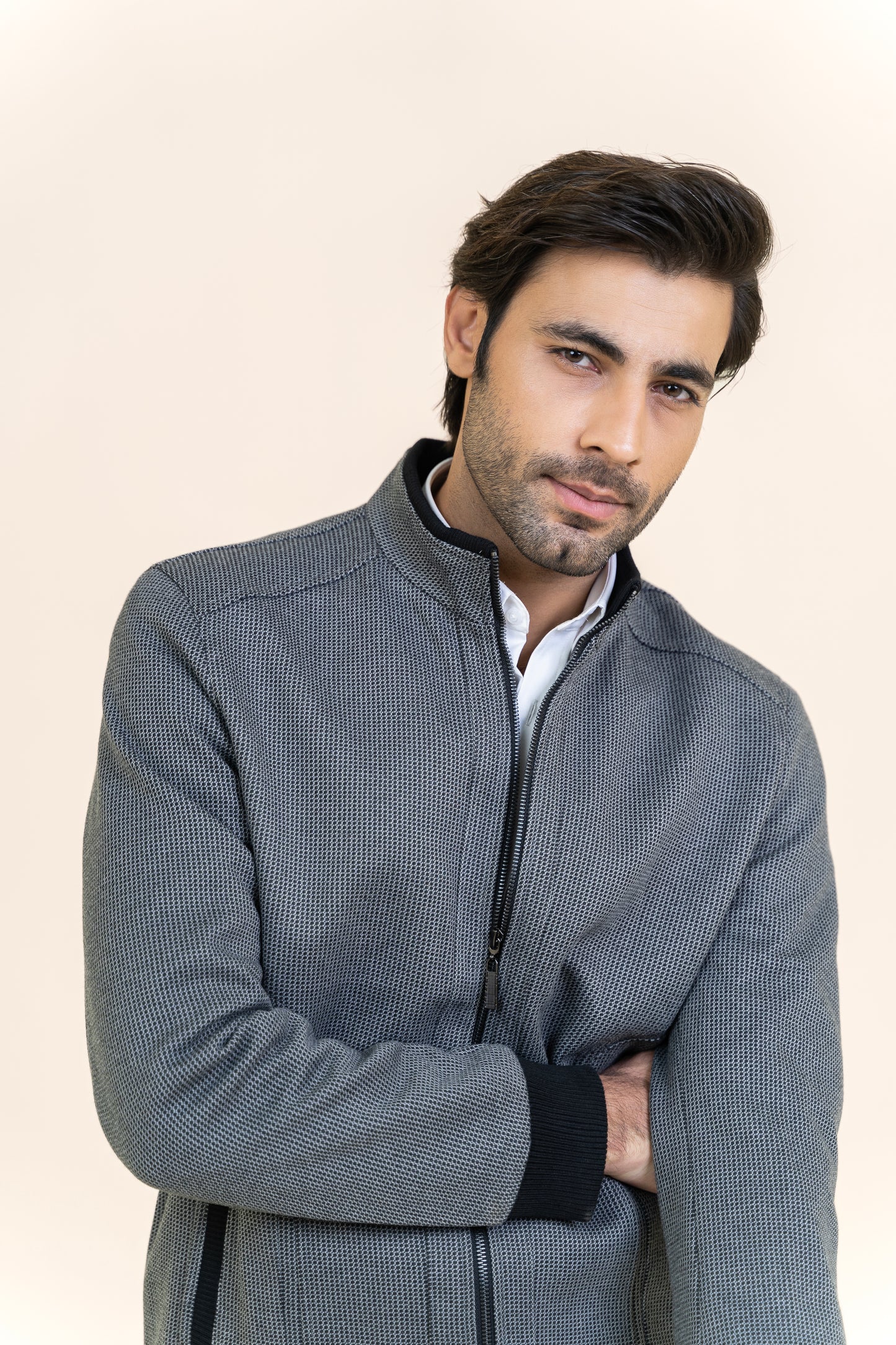 GRAY PREMIUM FABRIC JACKET - 82334