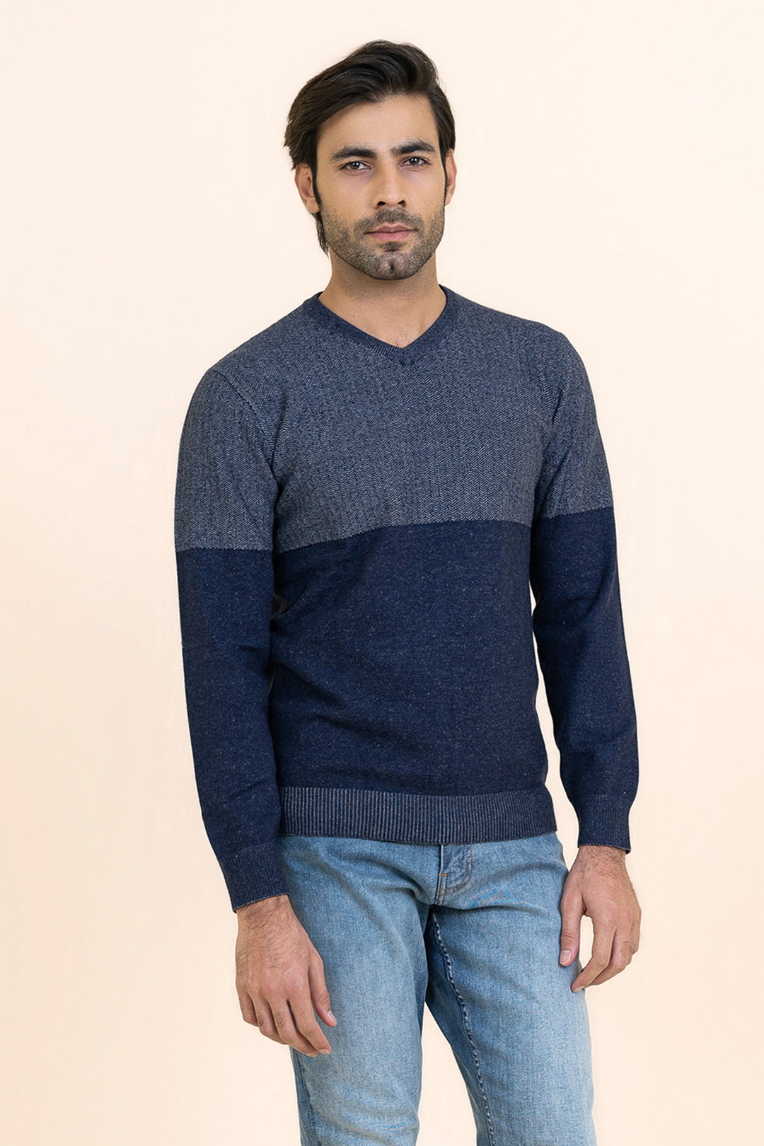 Navy Blue Round Neck Sweater T101-T1