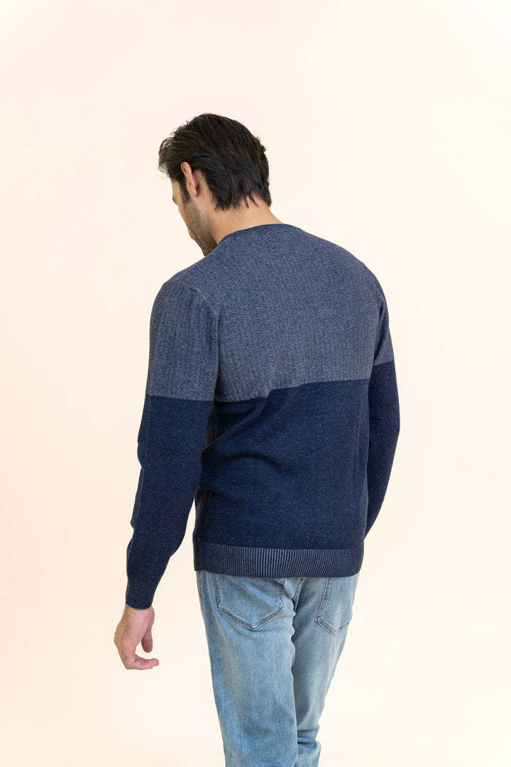 Navy Blue Round Neck Sweater T101-T1