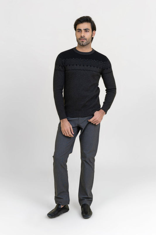 Gray Round Neck Sweater