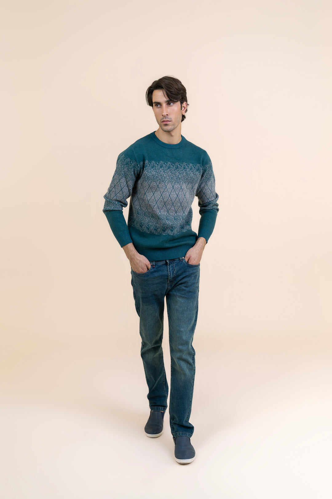 Light Green and Gray Sweater T121-T1