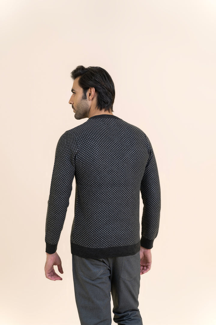Grey V Neck Sweater T106-T1