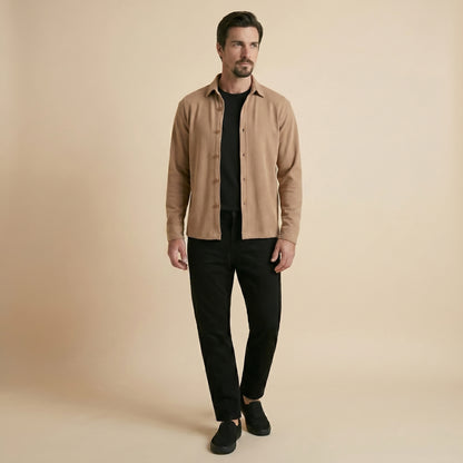 Cappuccino Rib Over Shirt - 100% Cotton Rib
