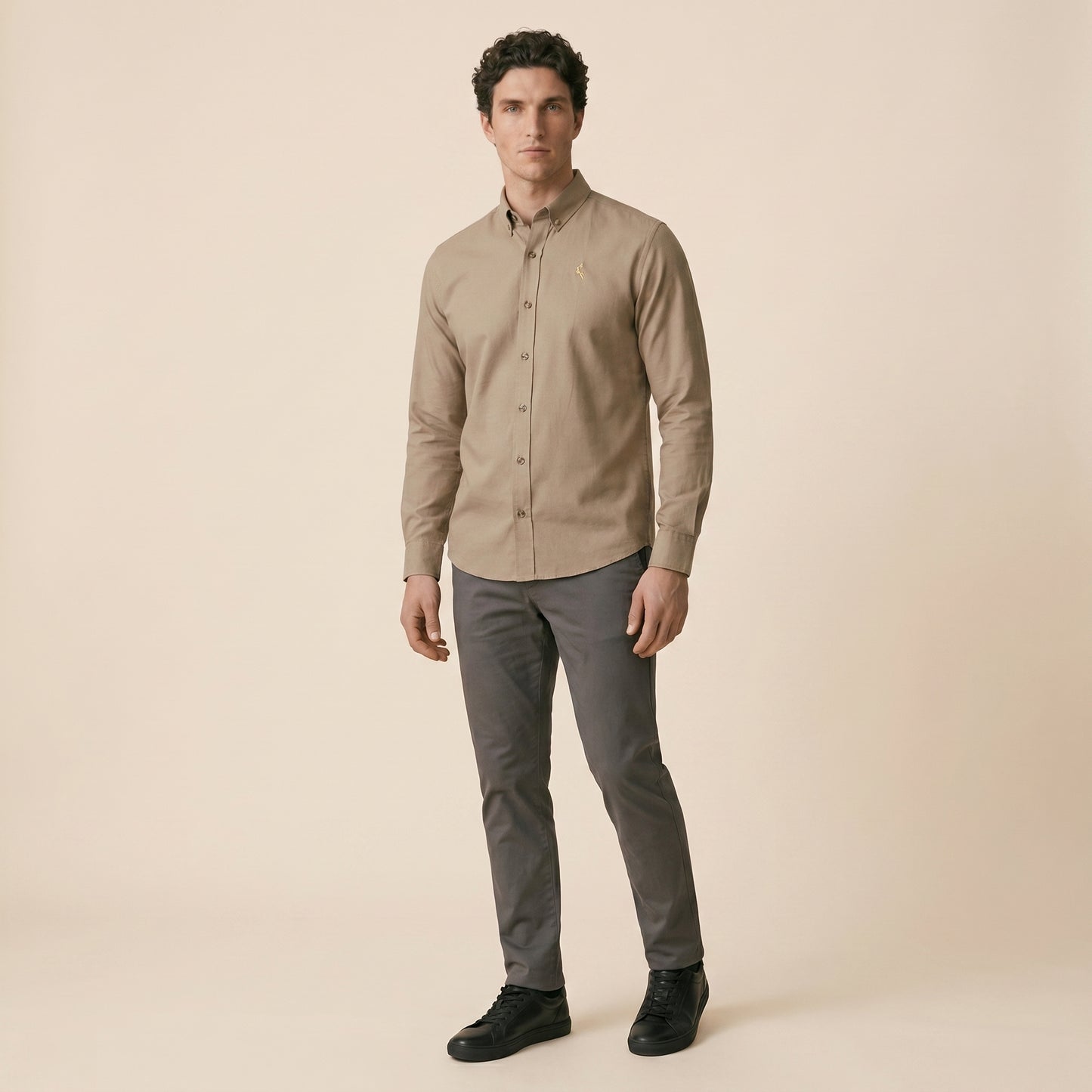Cappuccino - Plain Casual Shirt - Premium Fabric