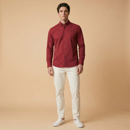 Maroon - Plain Casual Shirt - Premium Fabric