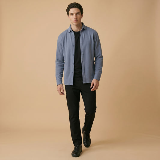 Teal Rib Over Shirt - 100% Cotton Rib