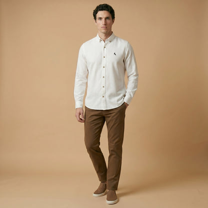 Off White - Plain Casual Shirt - Premium Fabric