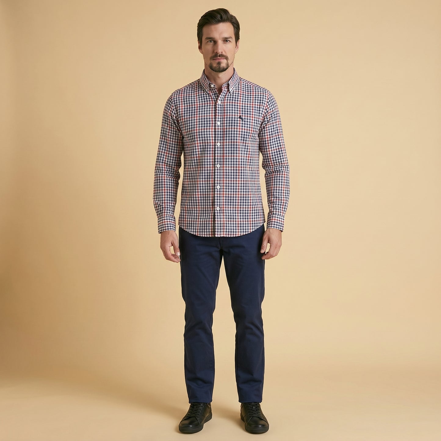 Navy Check Markhor Shirt