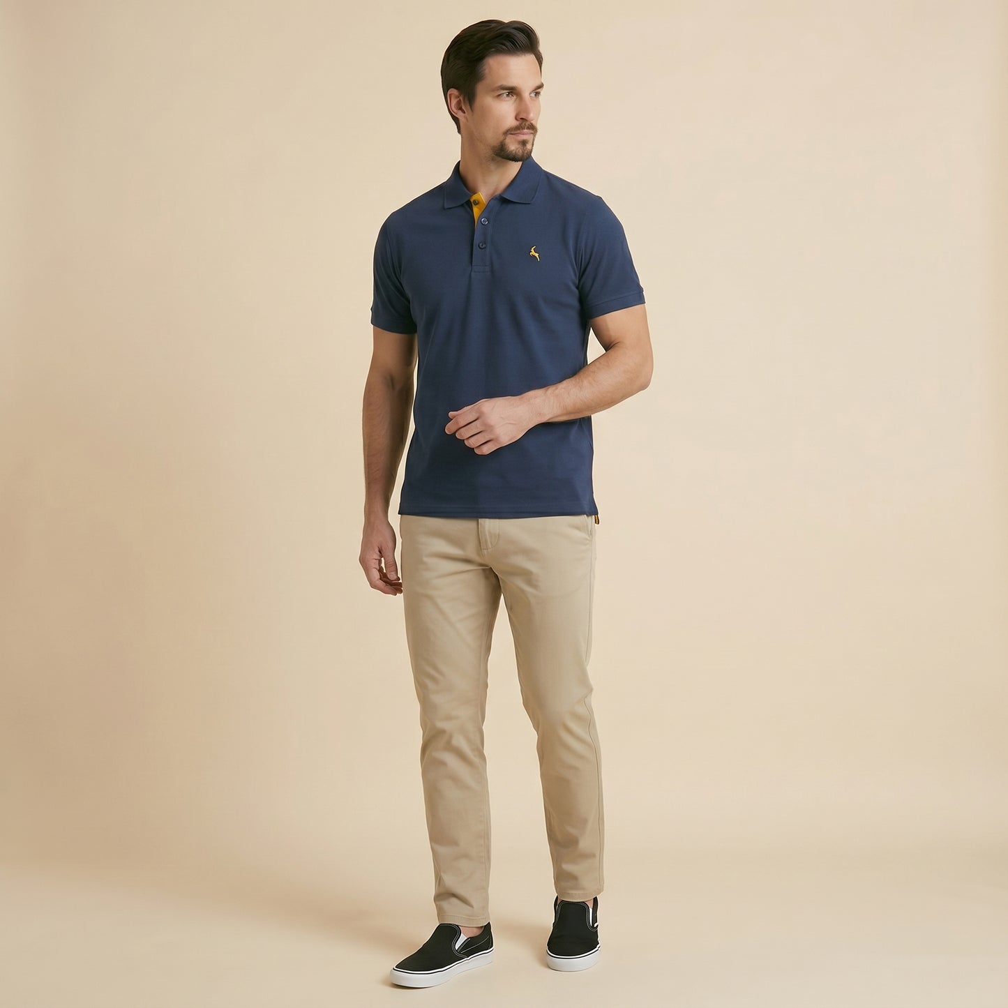 Navy Polo - 100% Cotton Interlock