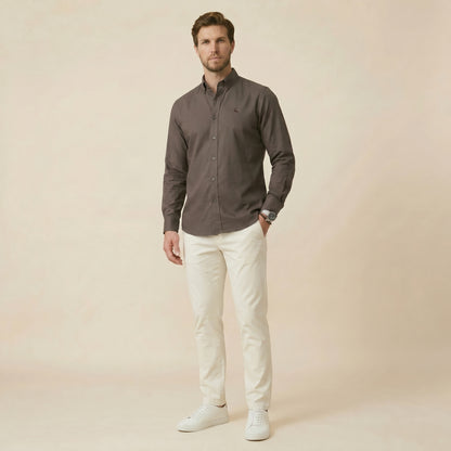 Olive - Plain Casual Shirt - Premium Fabric