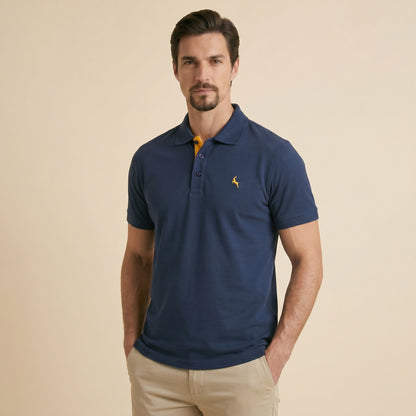 Navy Polo - 100% Cotton Interlock