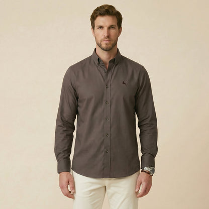 Olive - Plain Casual Shirt - Premium Fabric