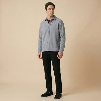 Gray Rib Over Shirt - 100% Cotton Rib