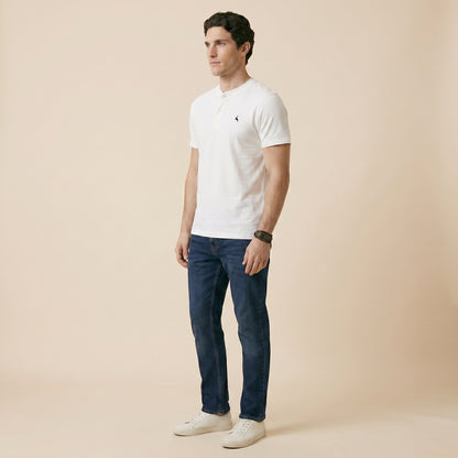 Off-White Henley Tees - Super Fine 100% Cotton