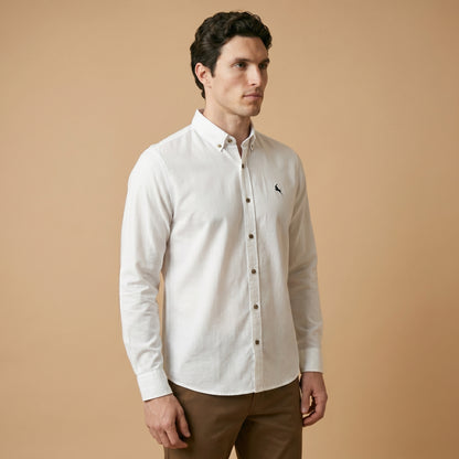 Off White - Plain Casual Shirt - Premium Fabric