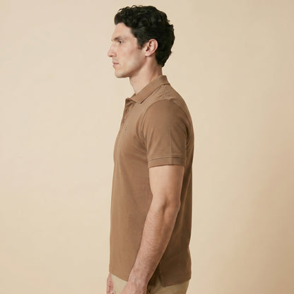 Cappuccino Polo - 100% Cotton Interlock