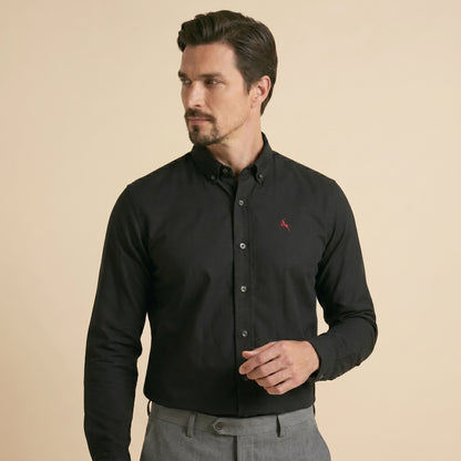 Black - Plain Casual Shirt - Premium Fabric