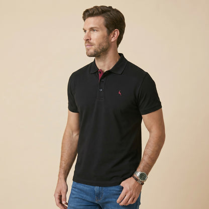 Black Polo - 100% Cotton Interlock