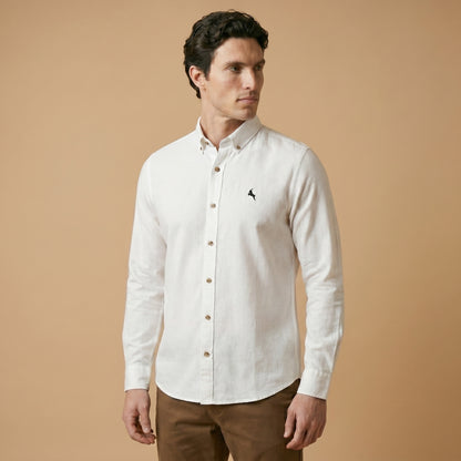 Off White - Plain Casual Shirt - Premium Fabric