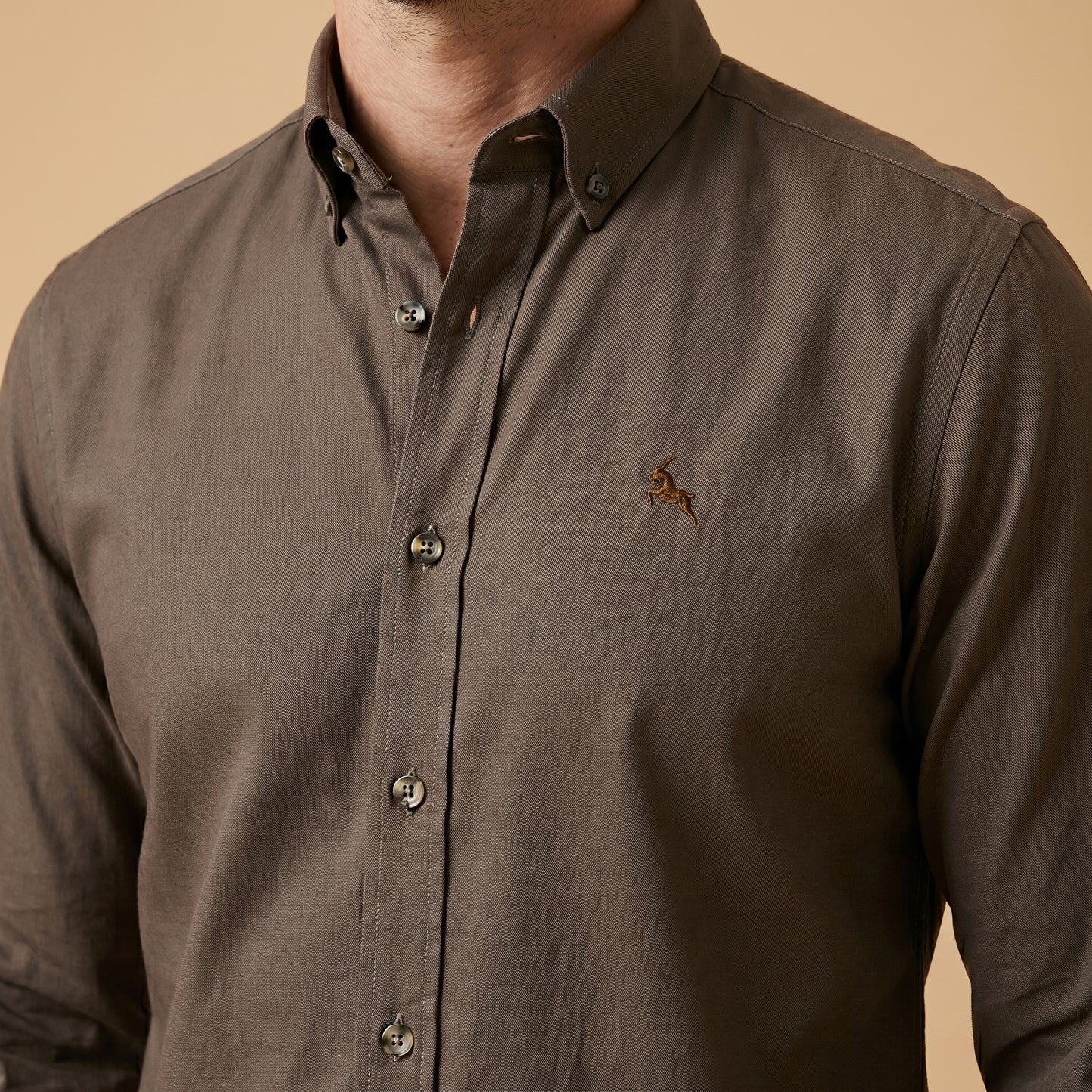 Olive - Plain Casual Shirt - Premium Fabric