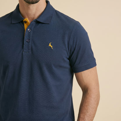 Navy Polo - 100% Cotton Interlock