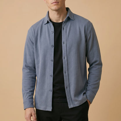 Teal Rib Over Shirt - 100% Cotton Rib
