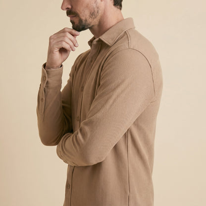 Cappuccino Rib Over Shirt - 100% Cotton Rib