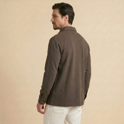 Olive Green Rib Over Shirt - 100% Cotton Rib