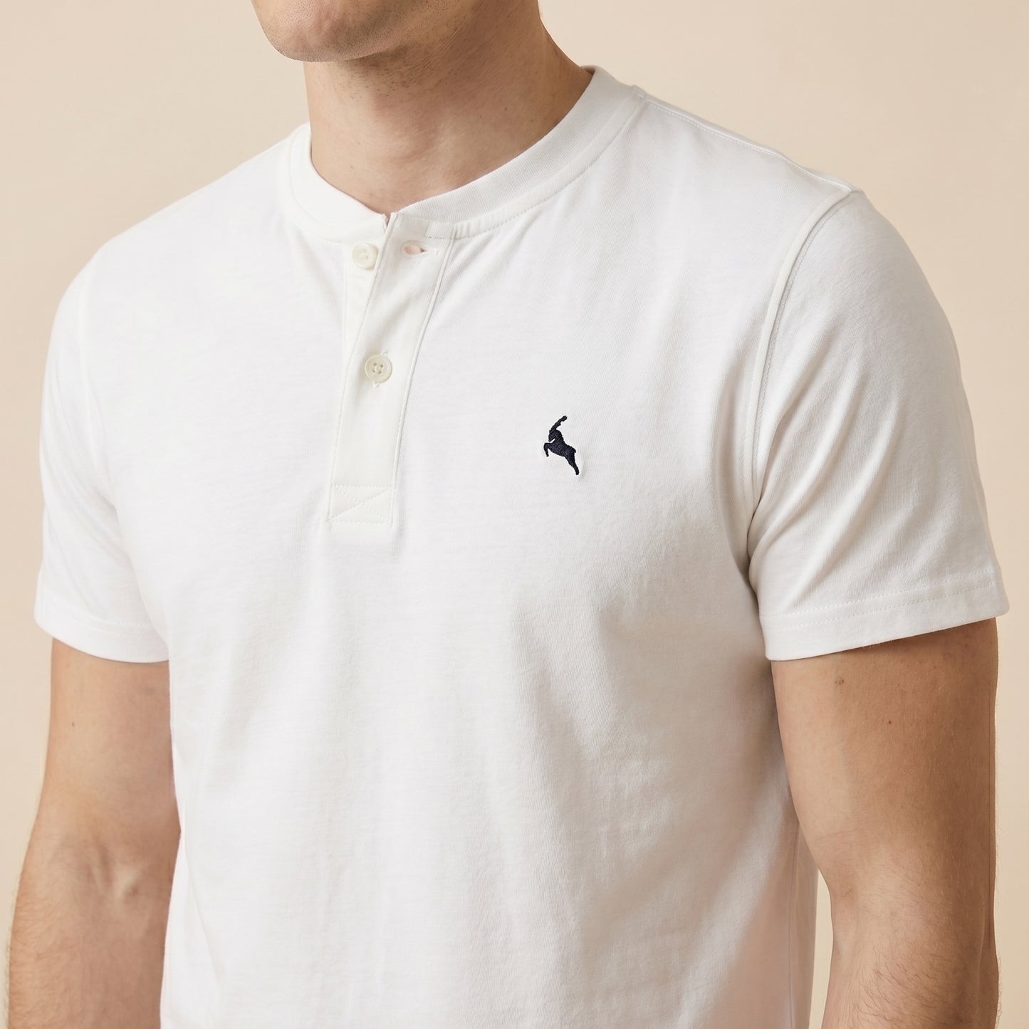 Off-White Henley Tees - Super Fine 100% Cotton