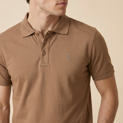 Cappuccino Polo - 100% Cotton Interlock