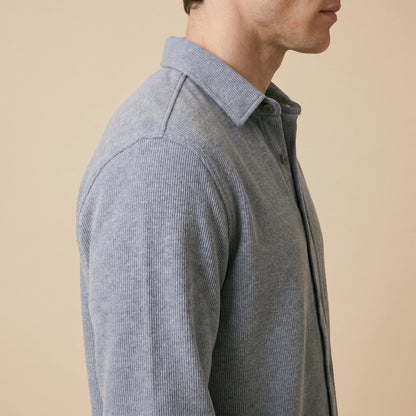 Gray Rib Over Shirt - 100% Cotton Rib