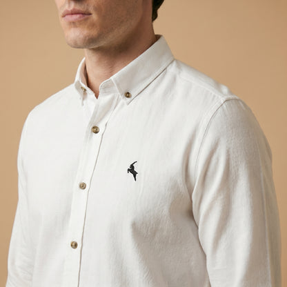 Off White - Plain Casual Shirt - Premium Fabric