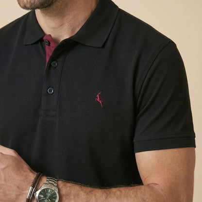 Black Polo - 100% Cotton Interlock