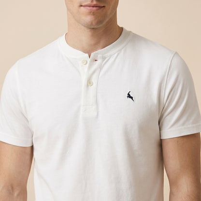 Off-White Henley Tees - Super Fine 100% Cotton