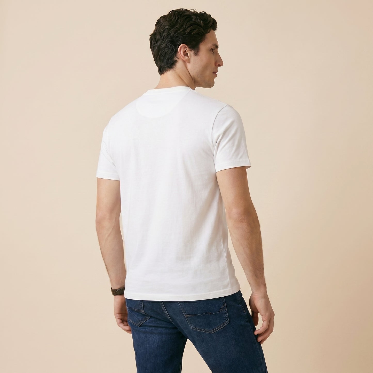 Off-White Henley Tees - Super Fine 100% Cotton