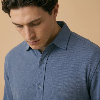 Teal Rib Over Shirt - 100% Cotton Rib