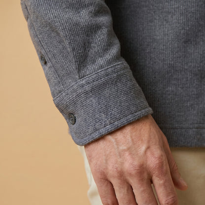 Charcole Rib Over Shirt - 100% Cotton Rib