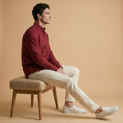 Maroon - Plain Casual Shirt - Premium Fabric