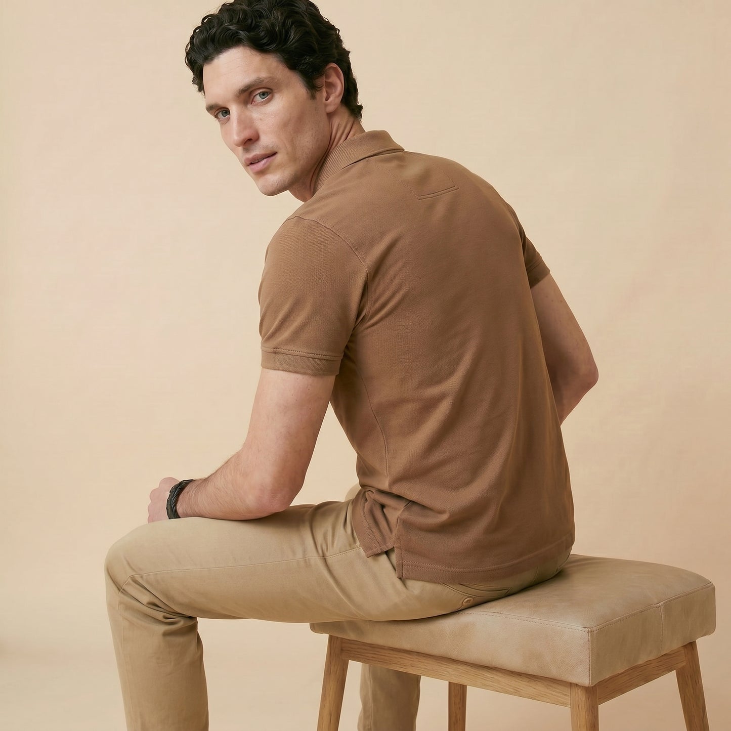 Cappuccino Polo - 100% Cotton Interlock