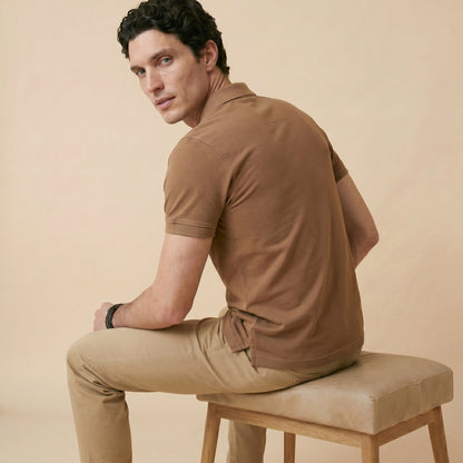 Cappuccino Polo - 100% Cotton Interlock