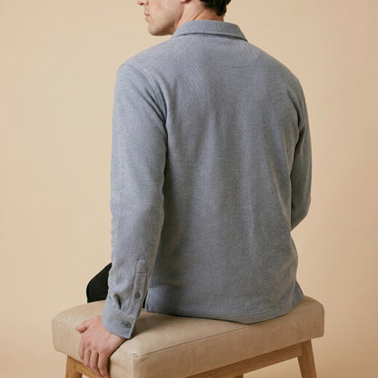 Gray Rib Over Shirt - 100% Cotton Rib