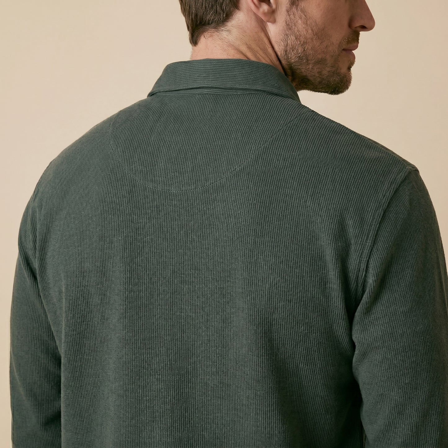 Green Rib Over Shirt - 100% Cotton Rib