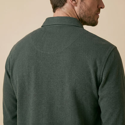 Green Rib Over Shirt - 100% Cotton Rib