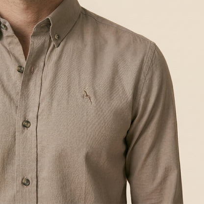 Cappuccino - Plain Casual Shirt - Premium Fabric